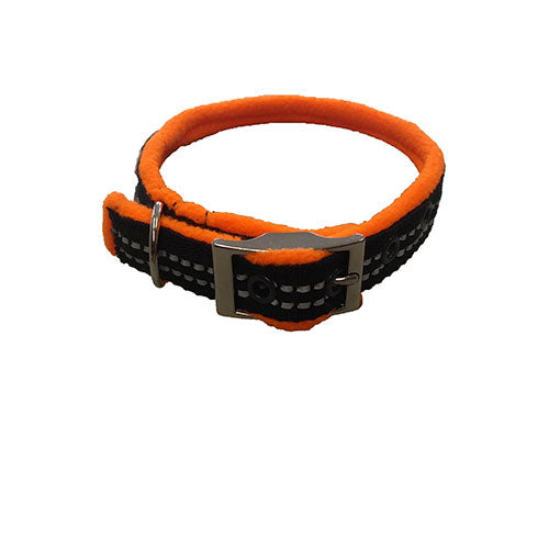 High Visibility Reflective Neon Fleece Dog Collar