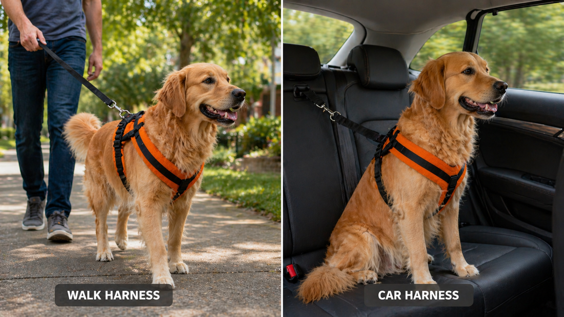 Dog Car Harness Guide UK: Walking Harness vs Car Travel Harness