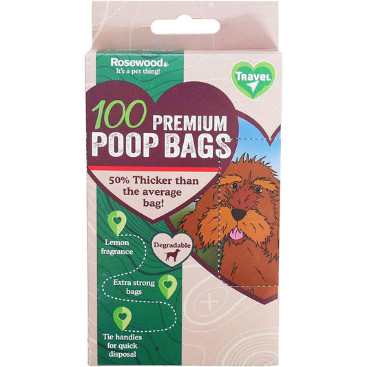 Rosewood 100 Premium Doggy Poop Bag With Handle