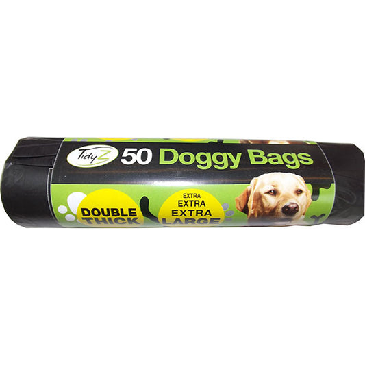 Double Thick Extra, Extra, Extra Large 50 Doggy Poop Bags With Handle